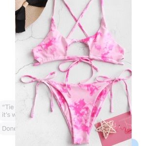 Zaful Tie due crisscross cutout bikini